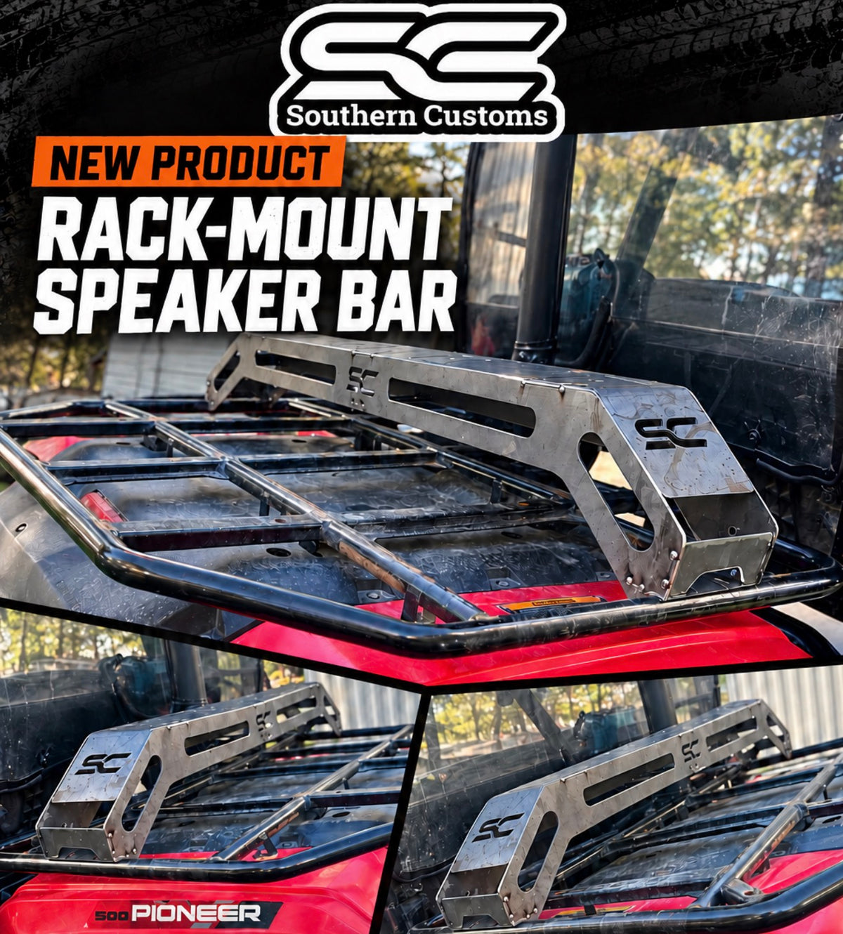 Rack mount speaker bar